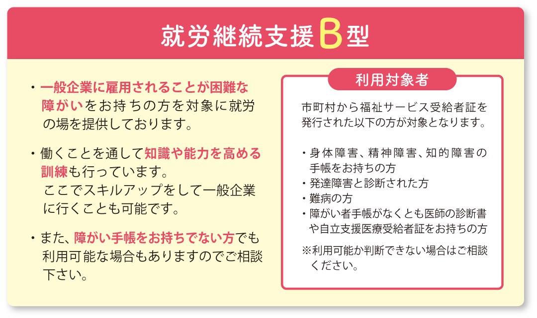 就労継続支援B型とは